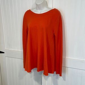Free People Beach size XS/S orange longsleeved top with deep scoop back